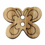 Cirque 95 2871K 2 Hole Wooden Butterfly Button (2/card) .875"/23 mm